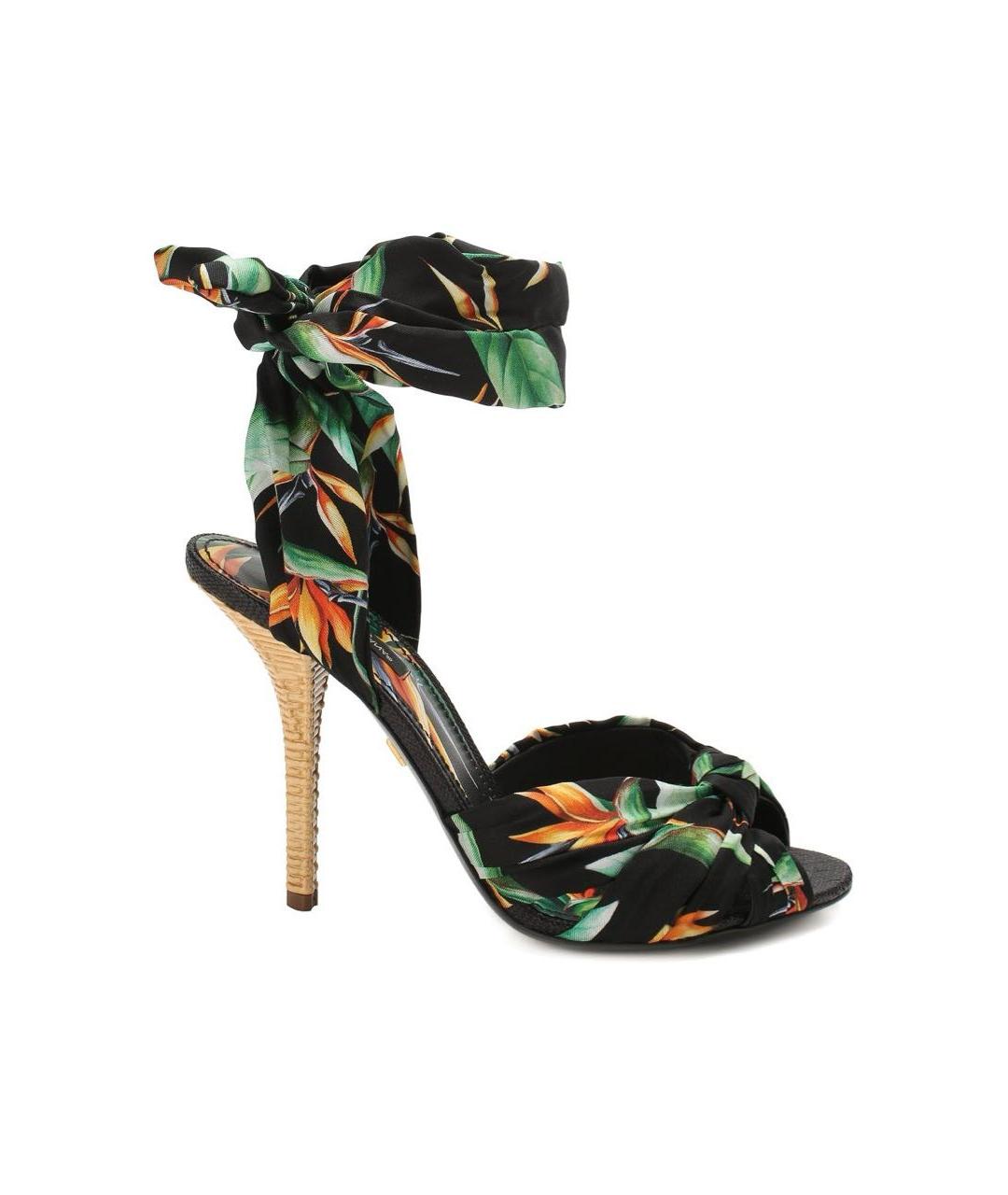 DOLCE&GABBANA Зеленые текстильные босоножки, фото 9