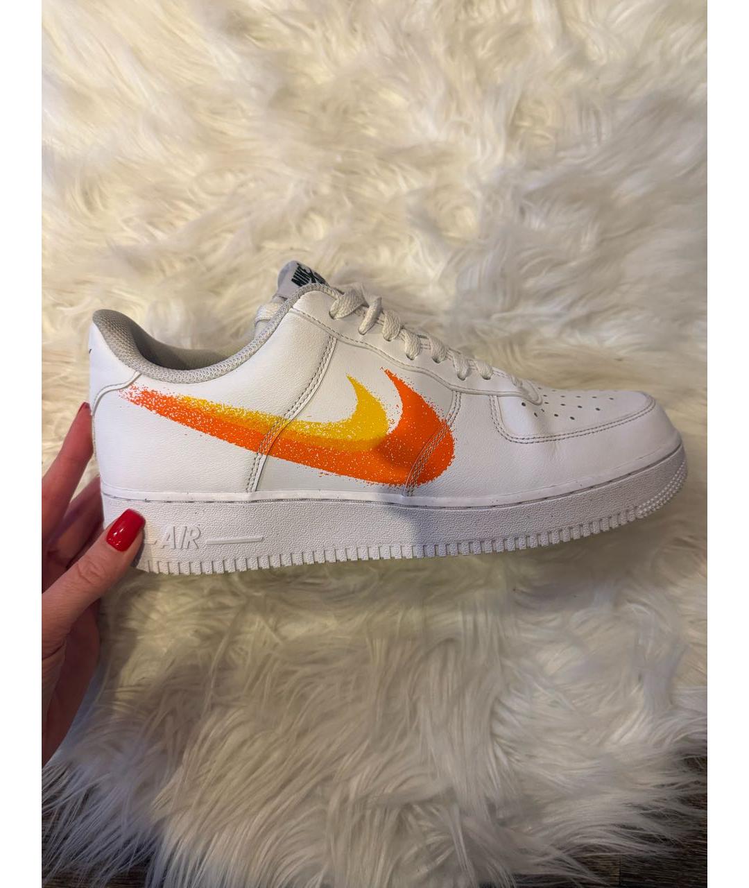NIKE Белые кожаные низкие кроссовки / кеды, фото 7