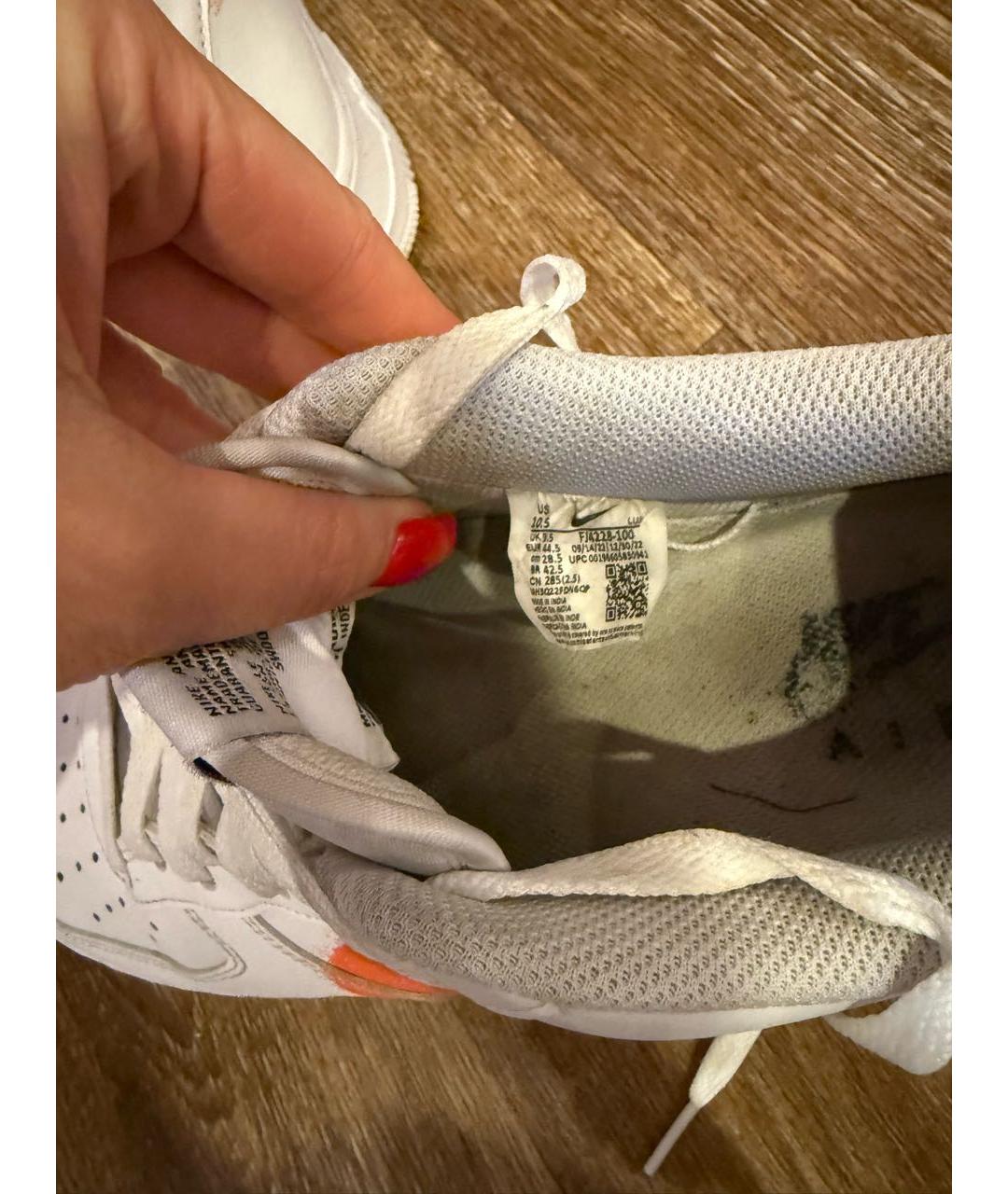 NIKE Белые кожаные низкие кроссовки / кеды, фото 6