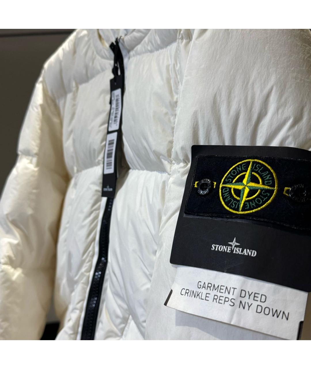 STONE ISLAND Белый полиэстеровый пуховик, фото 5