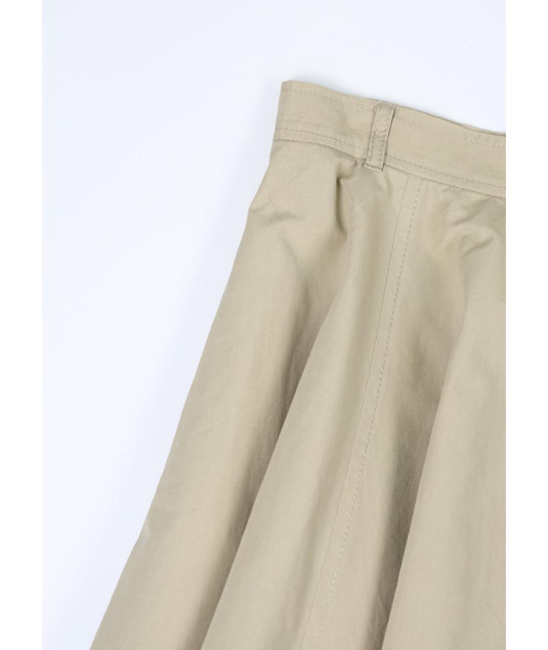 WEEKEND MAX MARA Бежевая хлопковая юбка миди, фото 2