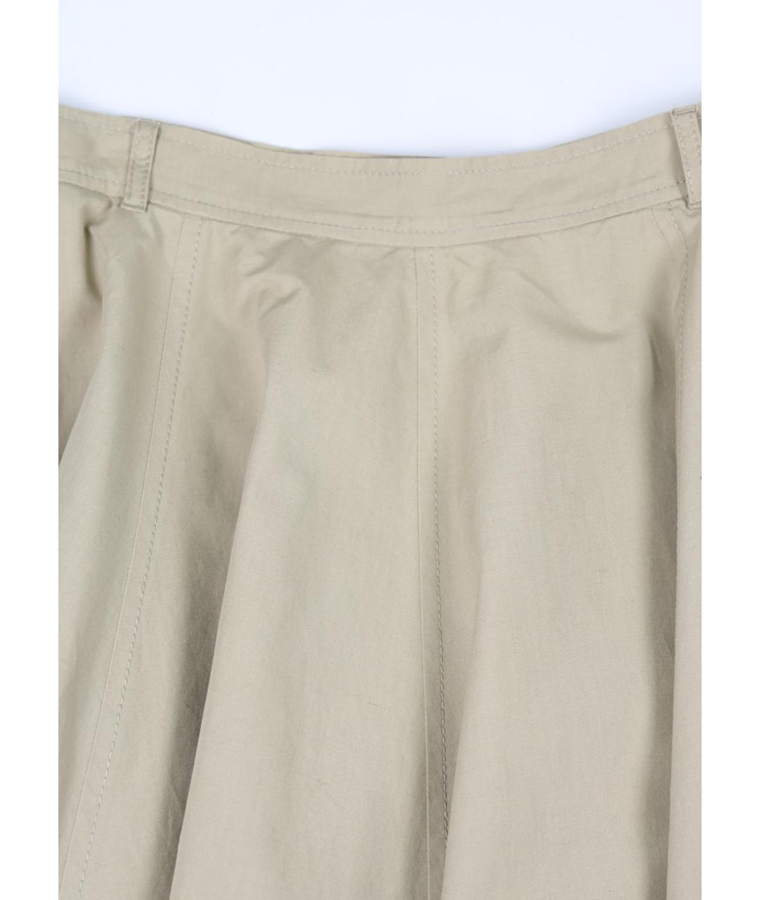 WEEKEND MAX MARA Бежевая хлопковая юбка миди, фото 4