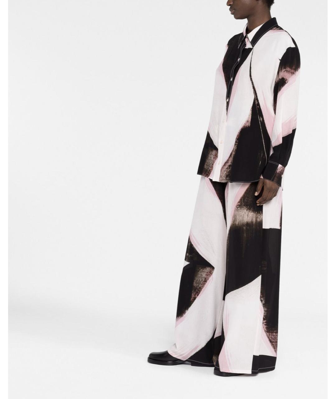 ALEXANDER MCQUEEN Черные шелковые прямые брюки, фото 4