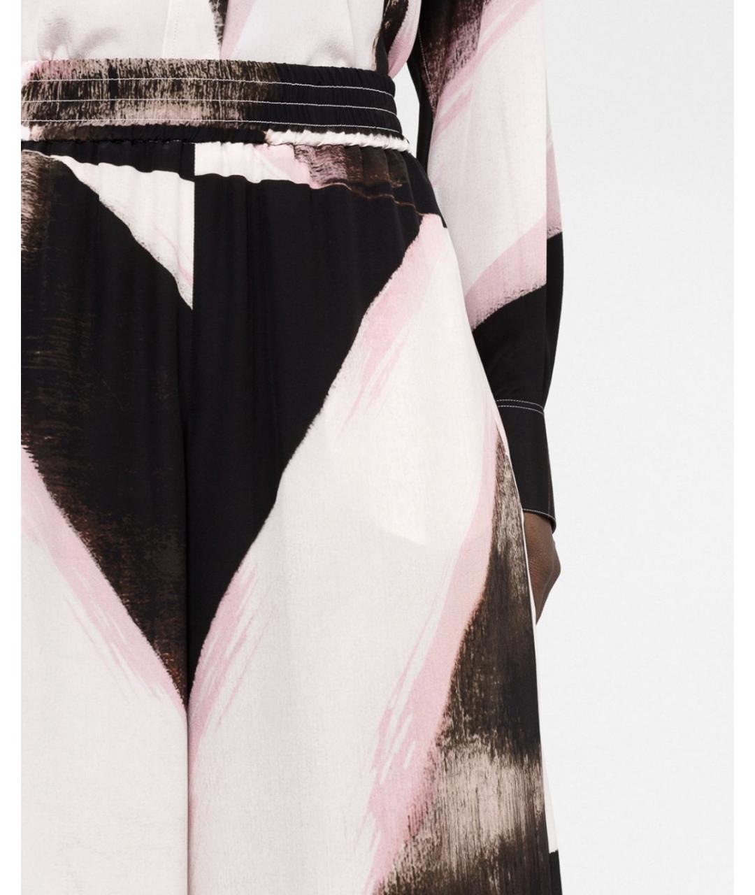 ALEXANDER MCQUEEN Черные шелковые прямые брюки, фото 3