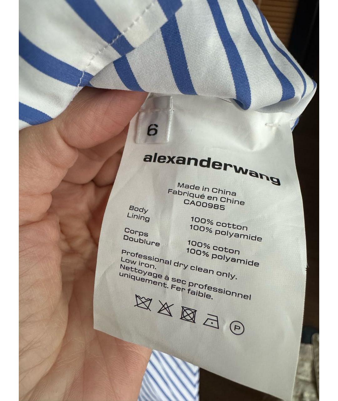 ALEXANDER WANG Голубое хлопковое платье, фото 2