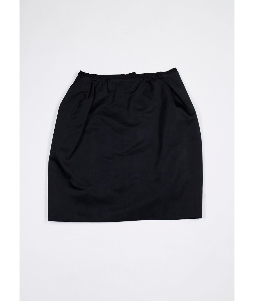 LANVIN Черная хлопковая юбка мини, фото 2