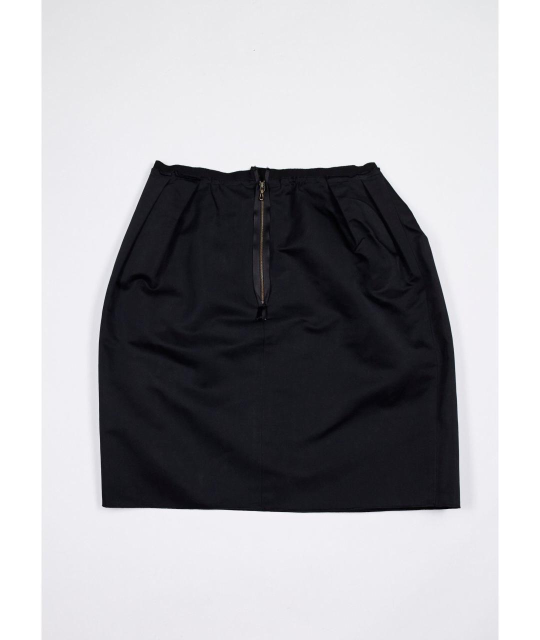 LANVIN Черная хлопковая юбка мини, фото 3