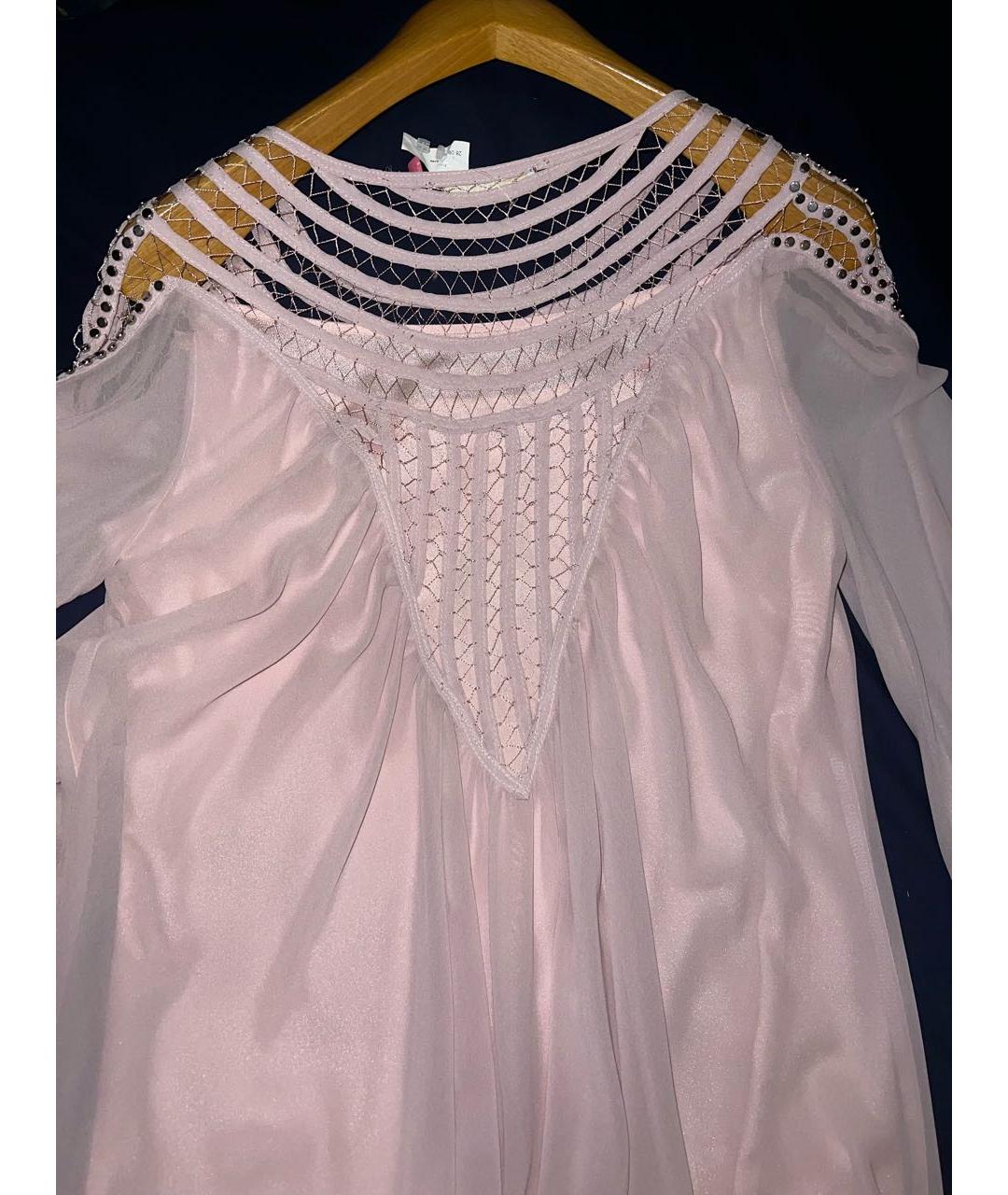 CHLOE Розовое шелковое коктейльное платье, фото 4