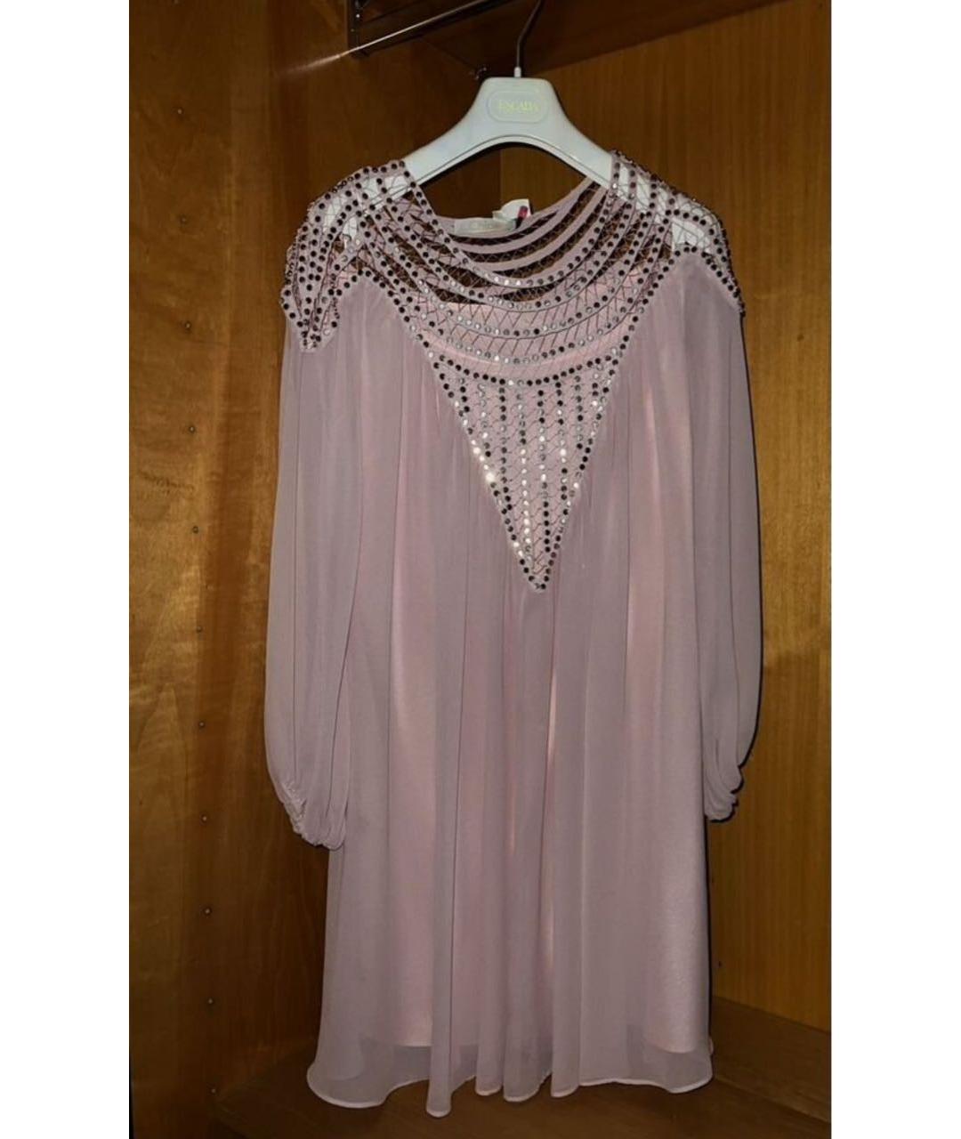 CHLOE Розовое шелковое коктейльное платье, фото 5