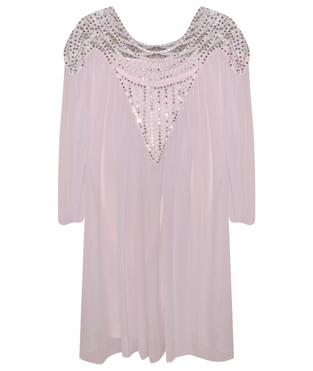 CHLOE Розовое шелковое коктейльное платье, фото 1