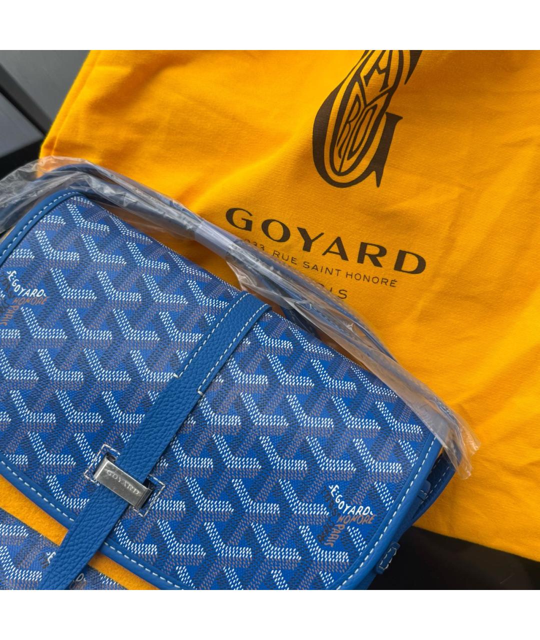 GOYARD Синяя кожаная сумка на плечо, фото 5