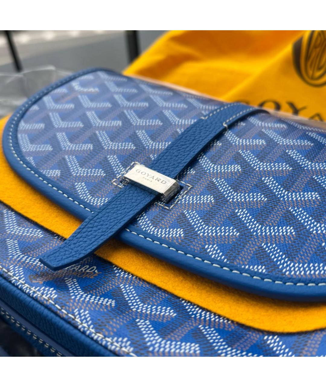 GOYARD Синяя кожаная сумка на плечо, фото 4