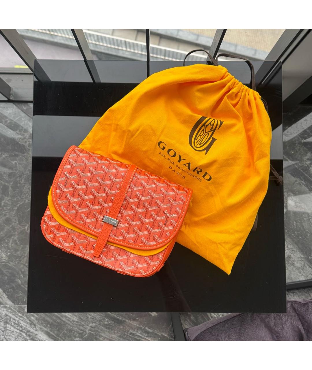 GOYARD Оранжевая кожаная сумка на плечо, фото 3