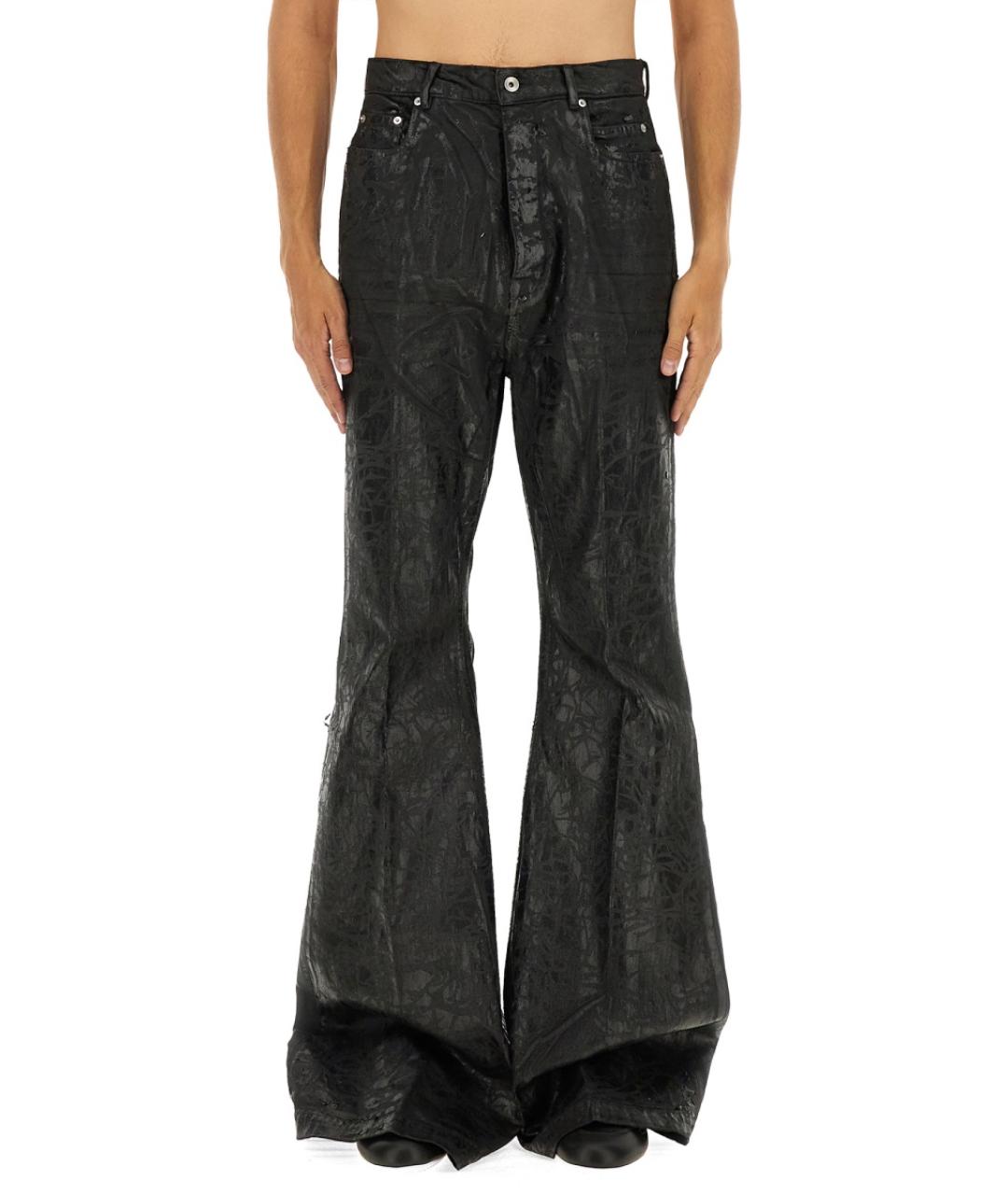 RICK OWENS Черные хлопковые прямые джинсы, фото 2