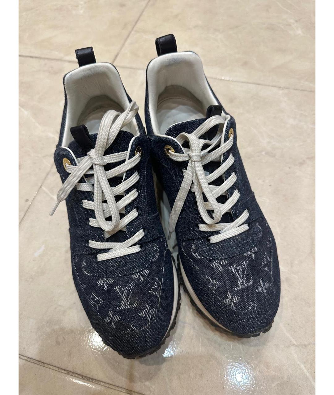 LOUIS VUITTON Темно-синие текстильные кроссовки, фото 8