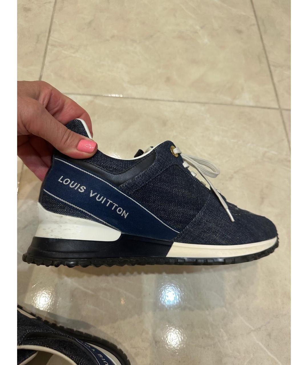LOUIS VUITTON Темно-синие текстильные кроссовки, фото 3