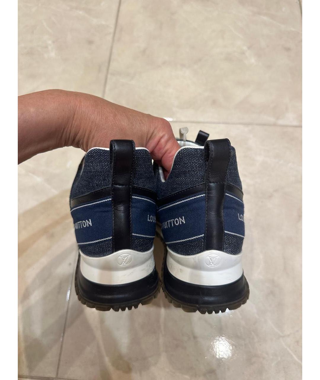LOUIS VUITTON Темно-синие текстильные кроссовки, фото 6