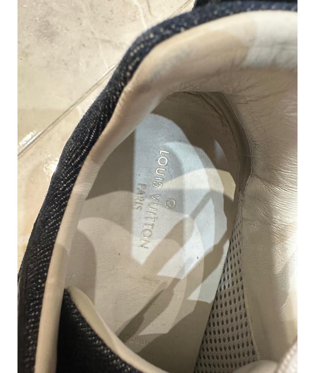 LOUIS VUITTON Темно-синие текстильные кроссовки, фото 4