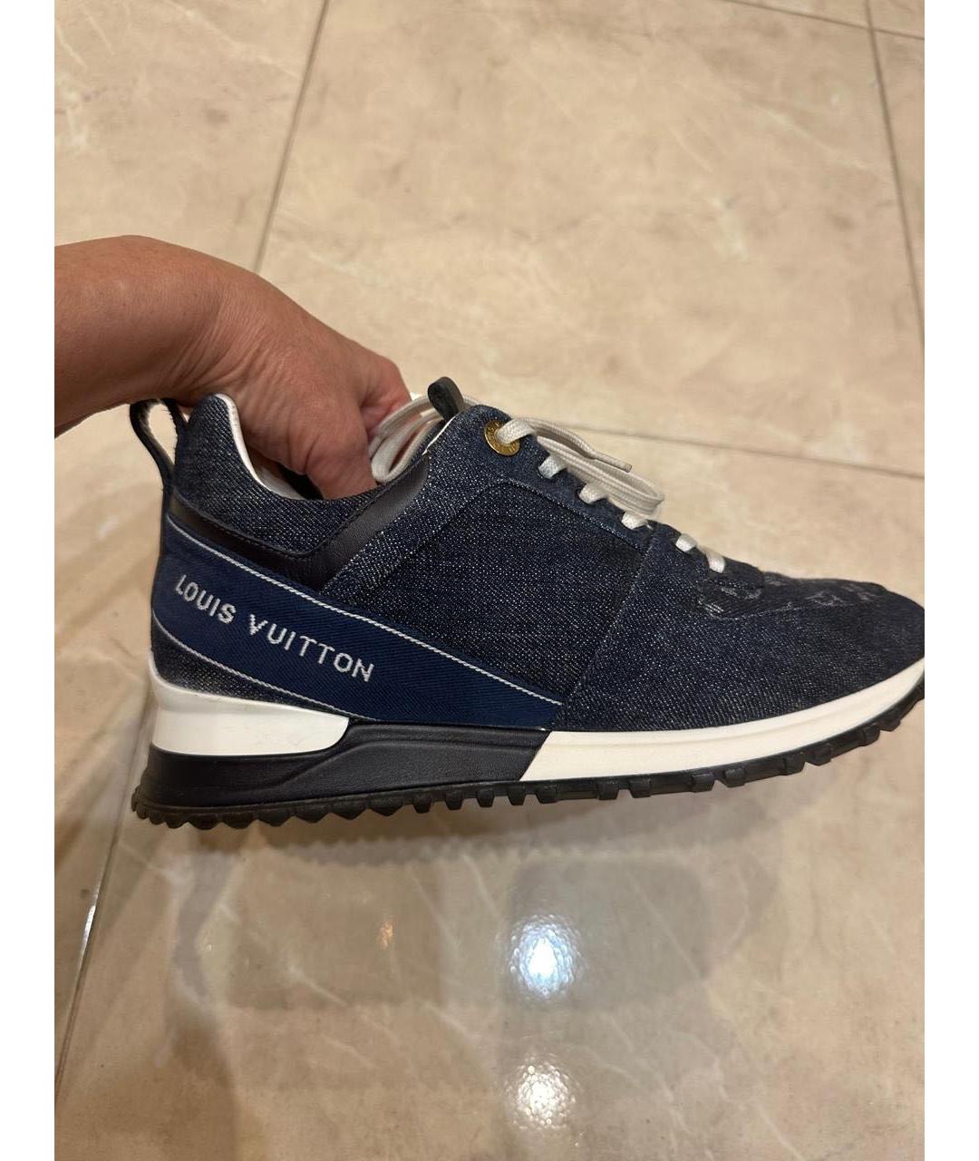 LOUIS VUITTON Темно-синие текстильные кроссовки, фото 9