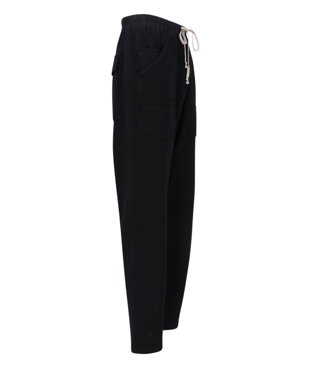 RICK OWENS DRKSHDW Черные хлопковые повседневные брюки, фото 3
