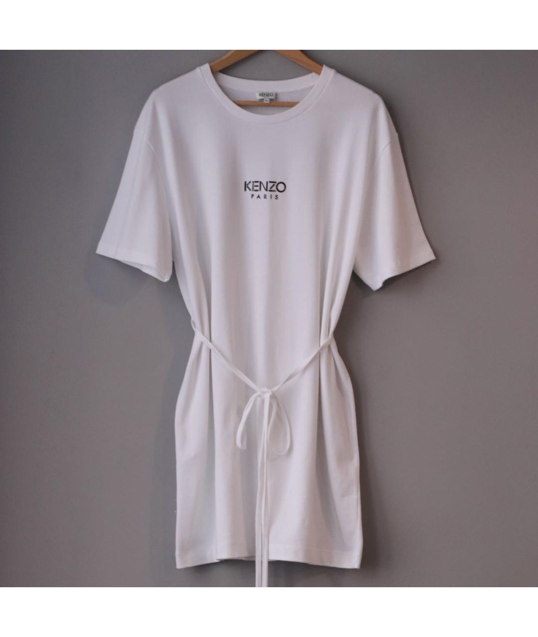 KENZO Белое хлопковое повседневное платье, фото 3