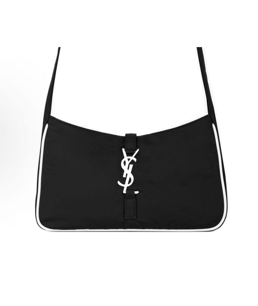 SAINT LAURENT Черная тканевая сумка через плечо, фото 8