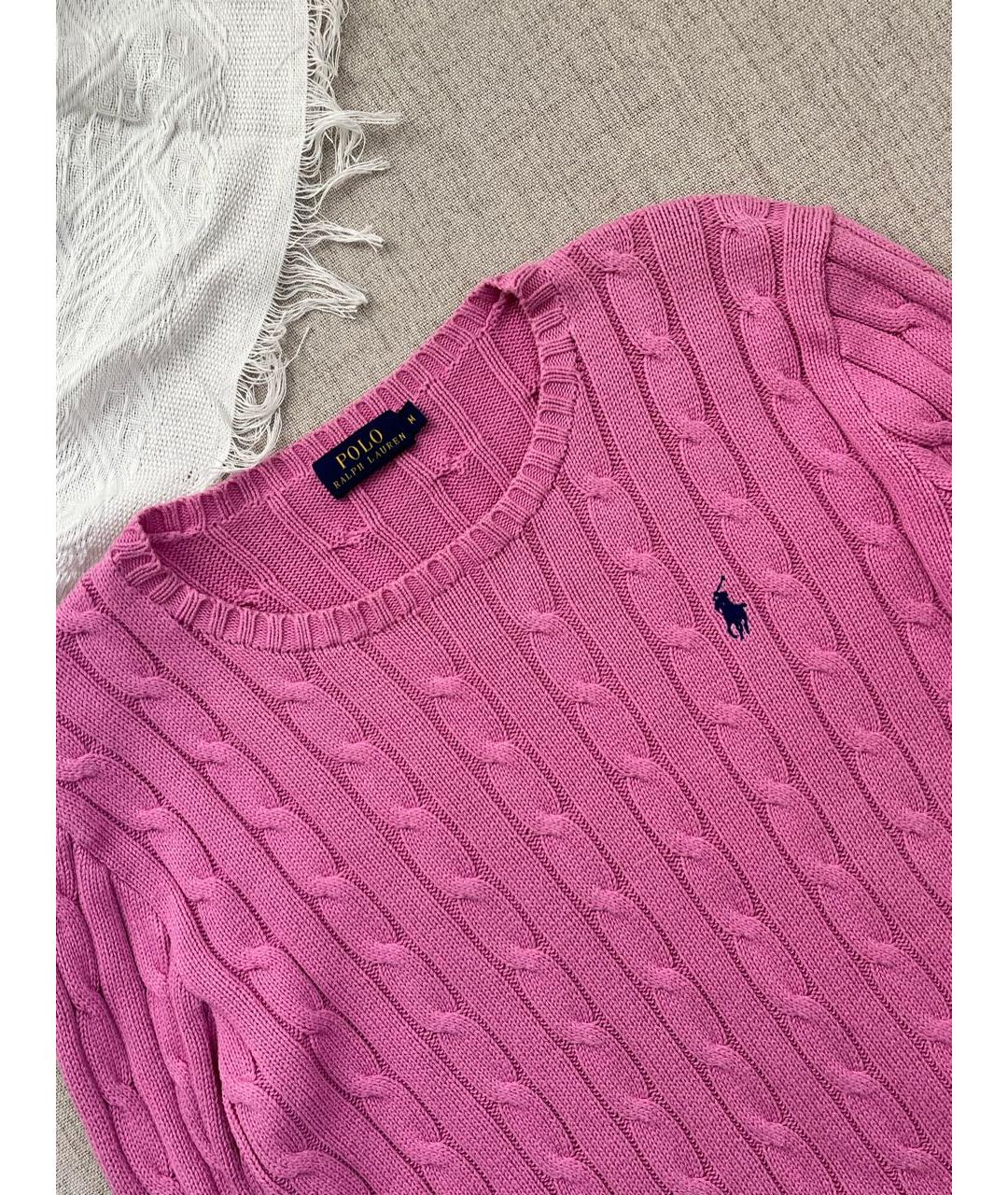 POLO RALPH LAUREN Розовый хлопковый джемпер / свитер, фото 2