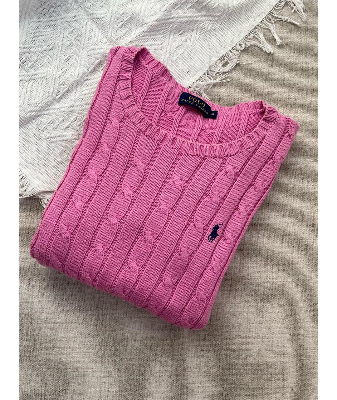 POLO RALPH LAUREN Розовый хлопковый джемпер / свитер, фото 5