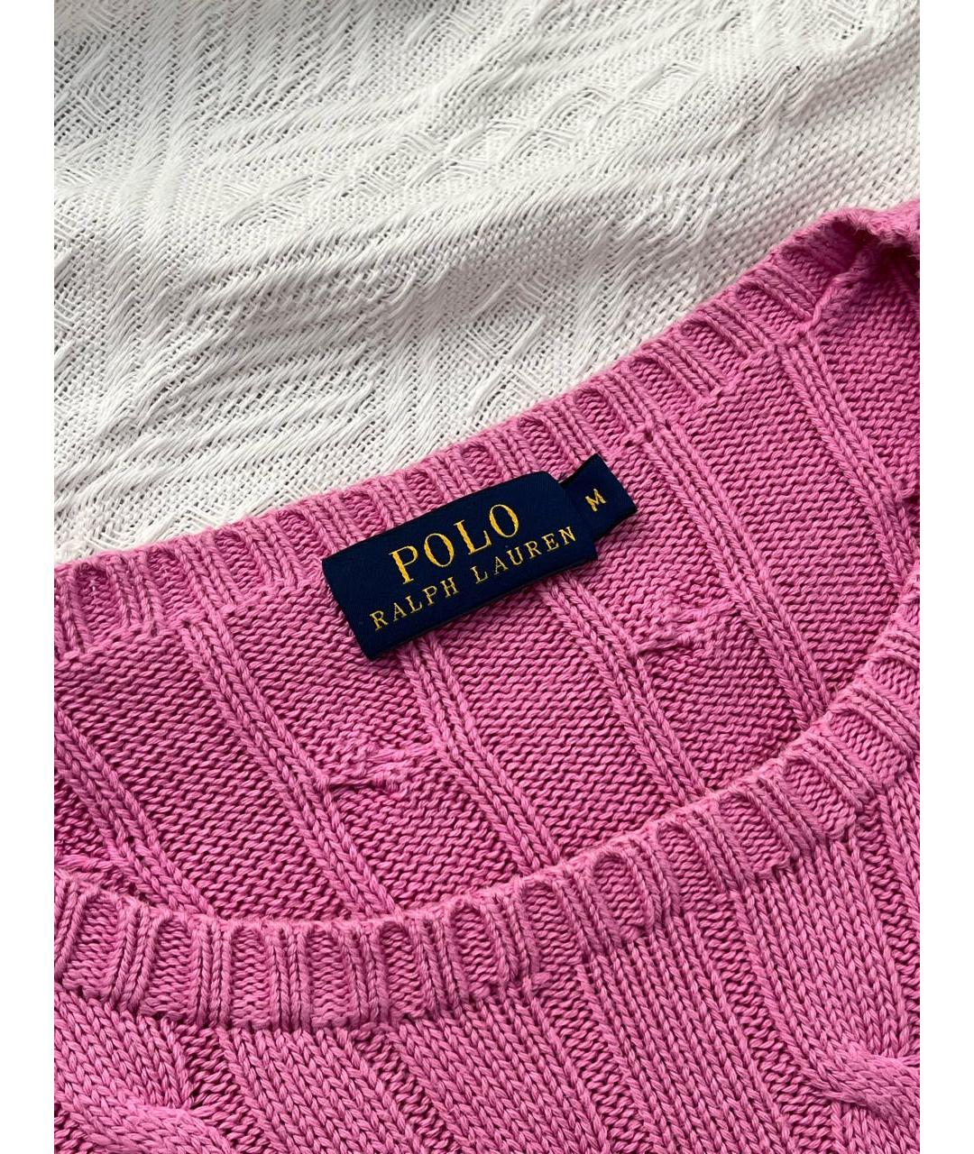 POLO RALPH LAUREN Розовый хлопковый джемпер / свитер, фото 4