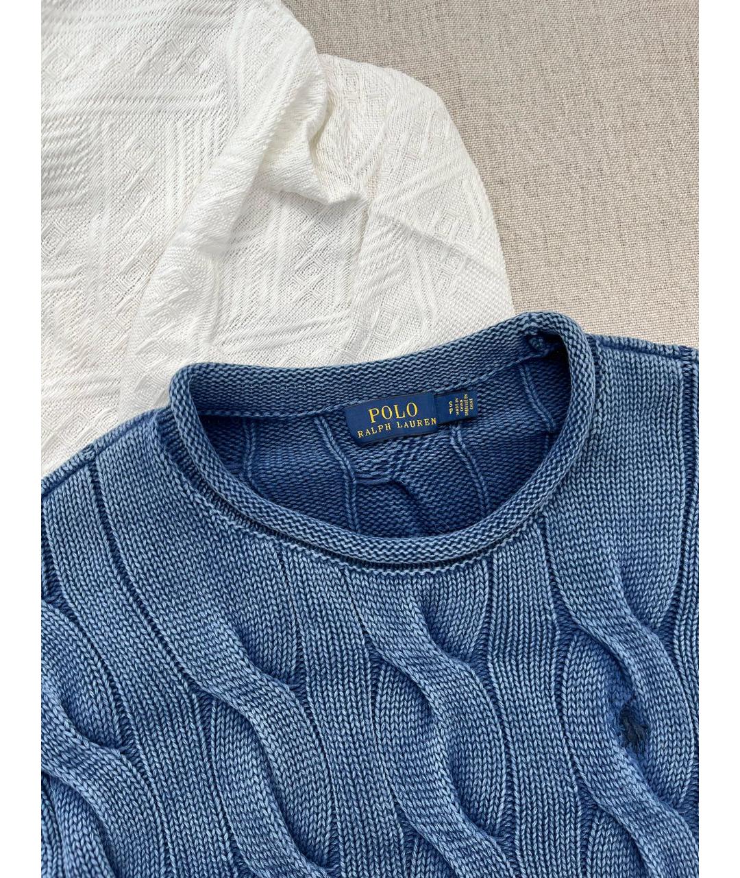 POLO RALPH LAUREN Синий хлопковый джемпер / свитер, фото 2