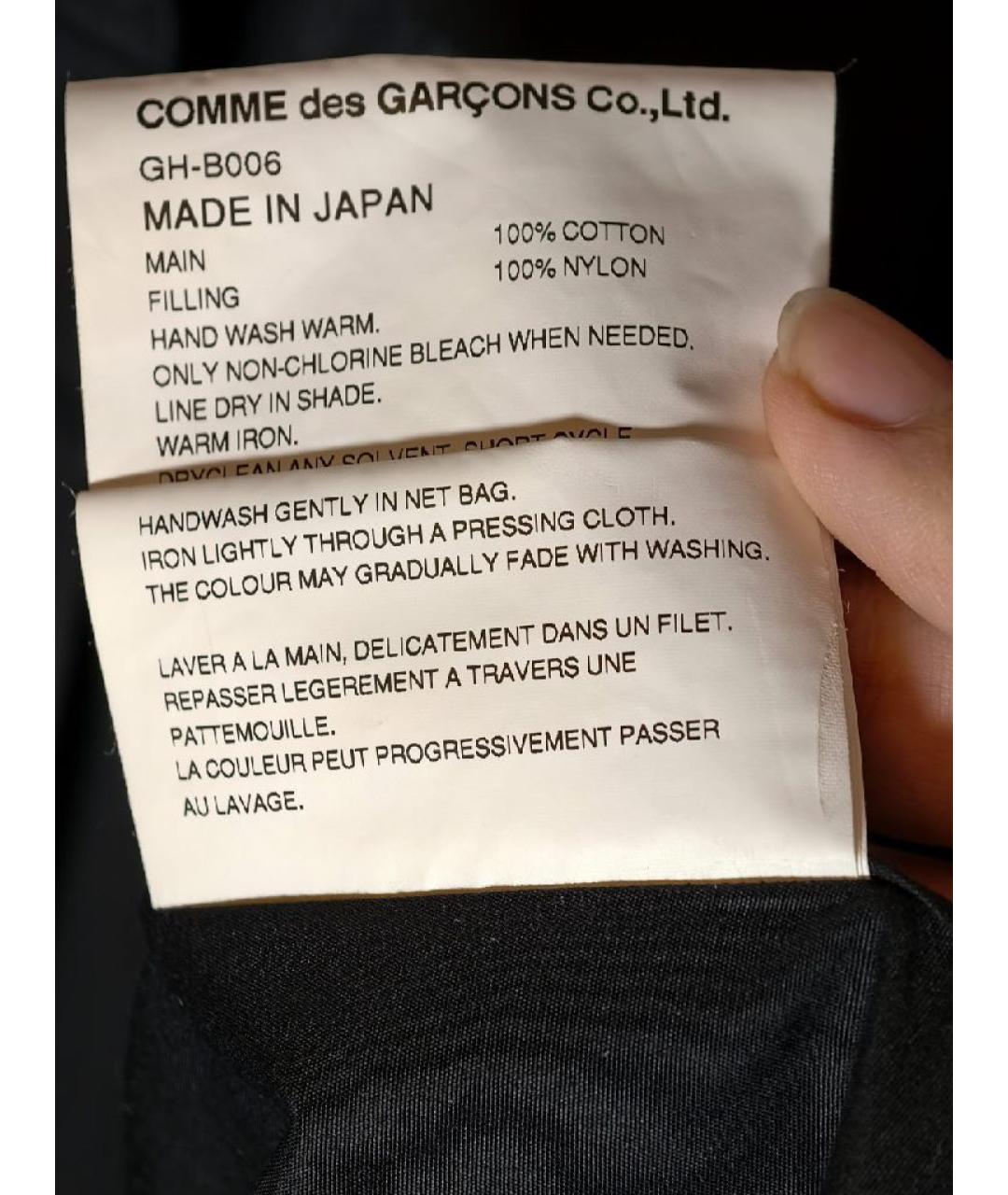 COMME DES GARÇONS Черная хлопковая рубашка, фото 6