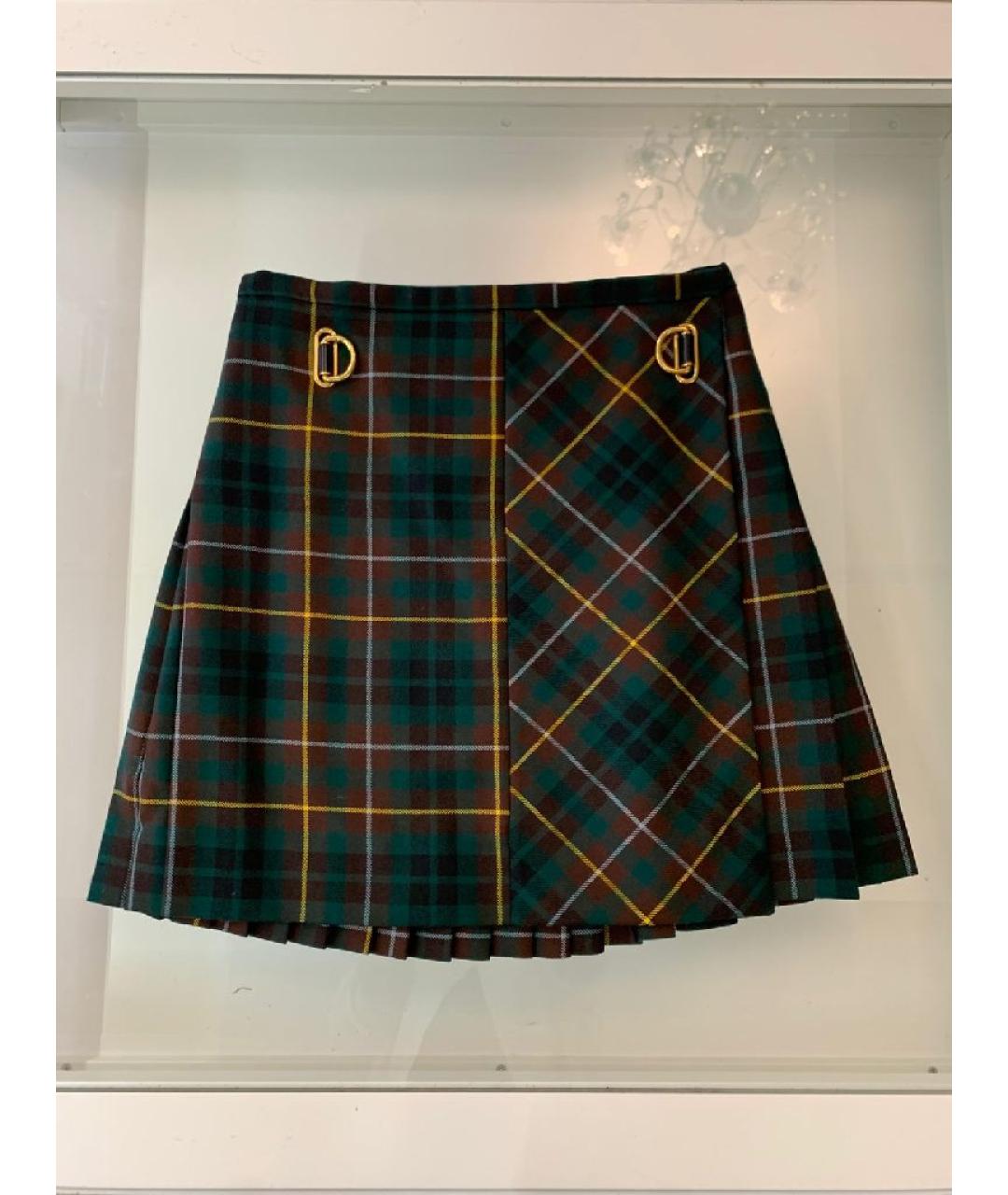 BURBERRY Мульти шерстяная юбка мини, фото 10