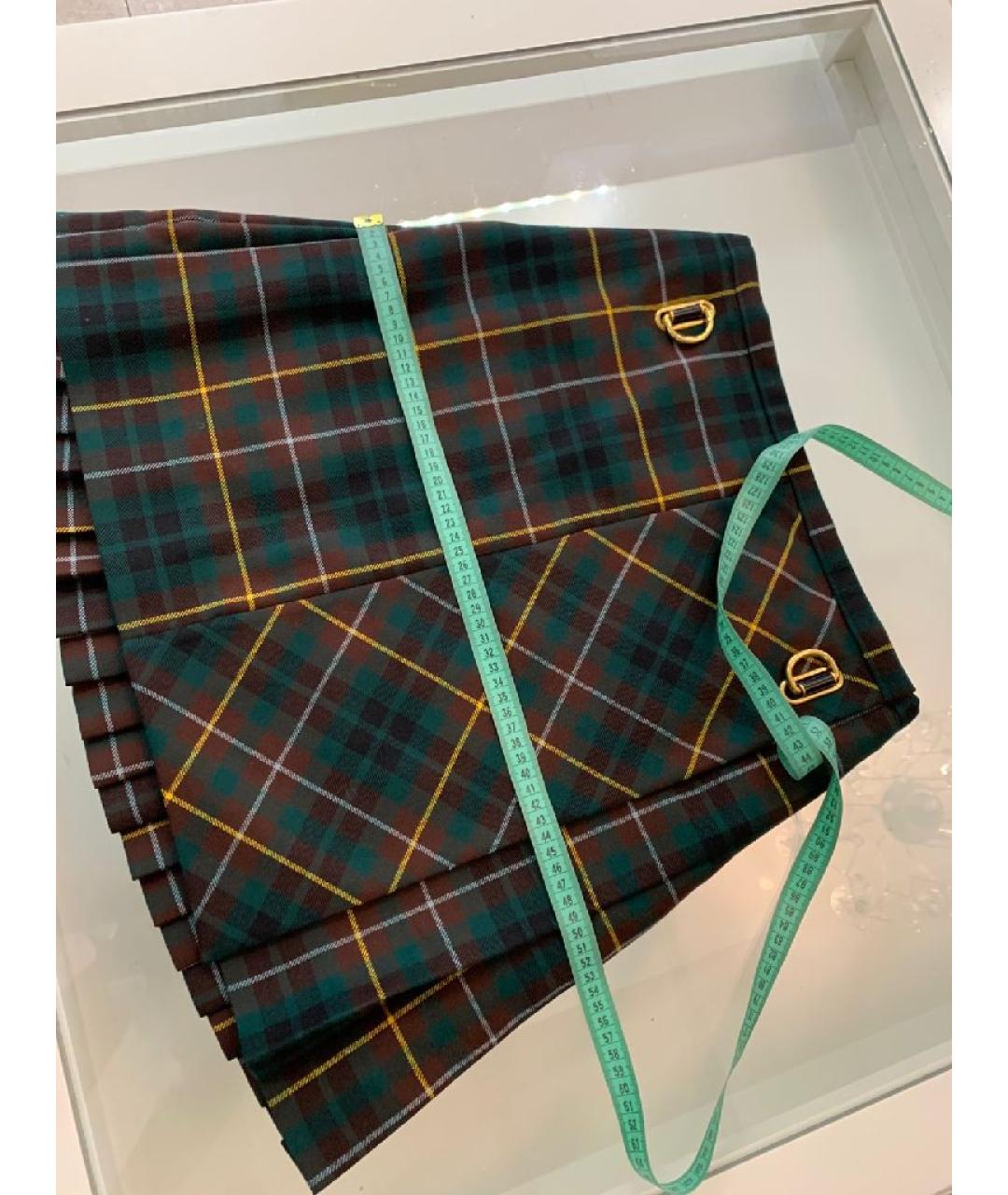 BURBERRY Мульти шерстяная юбка мини, фото 8