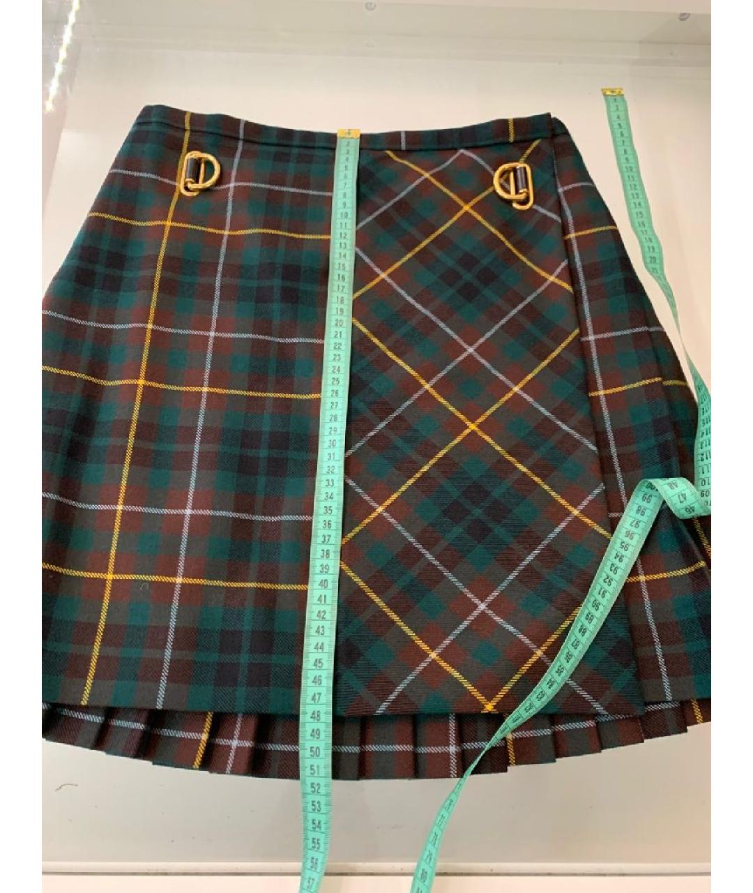 BURBERRY Мульти шерстяная юбка мини, фото 9