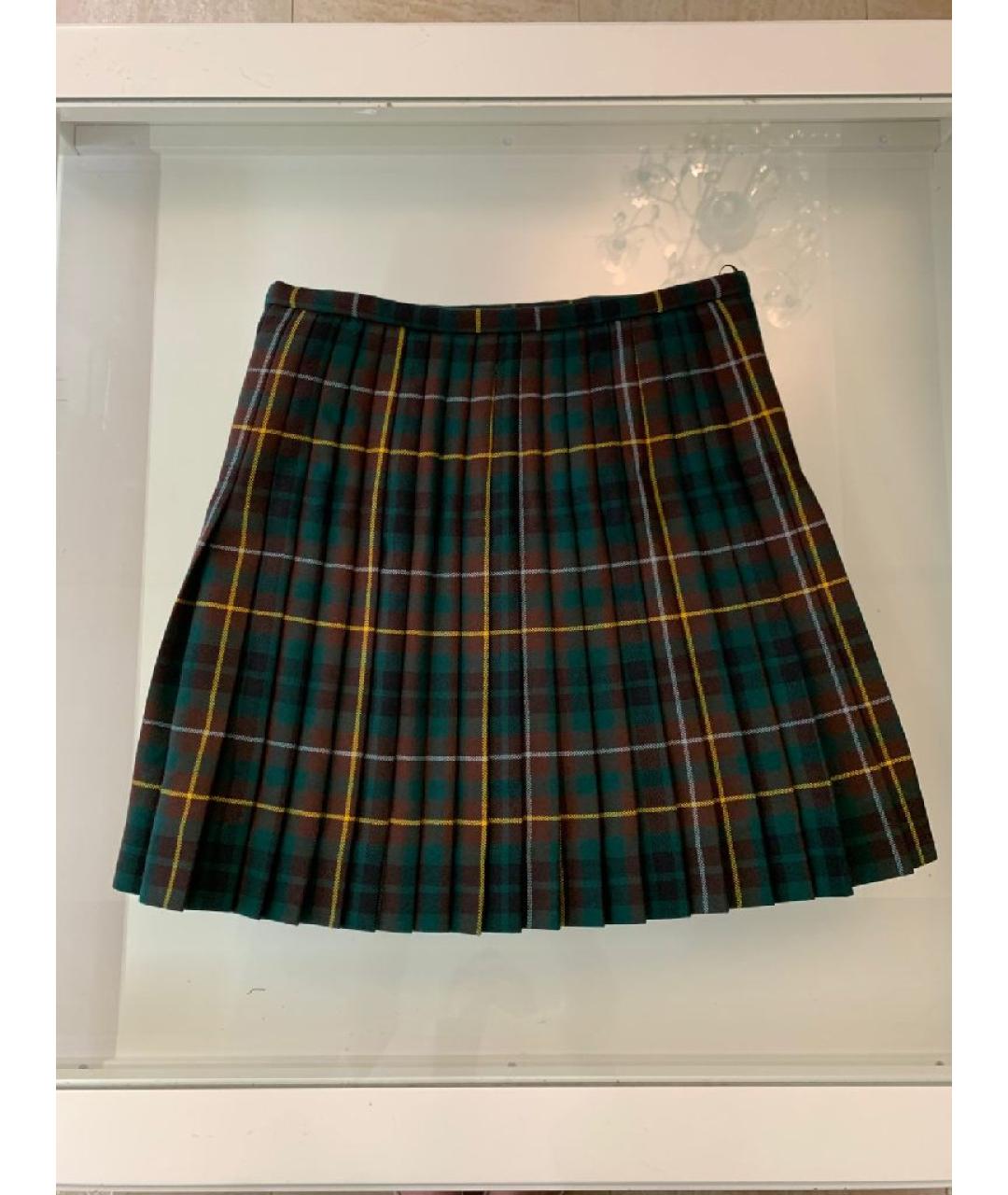 BURBERRY Мульти шерстяная юбка мини, фото 2