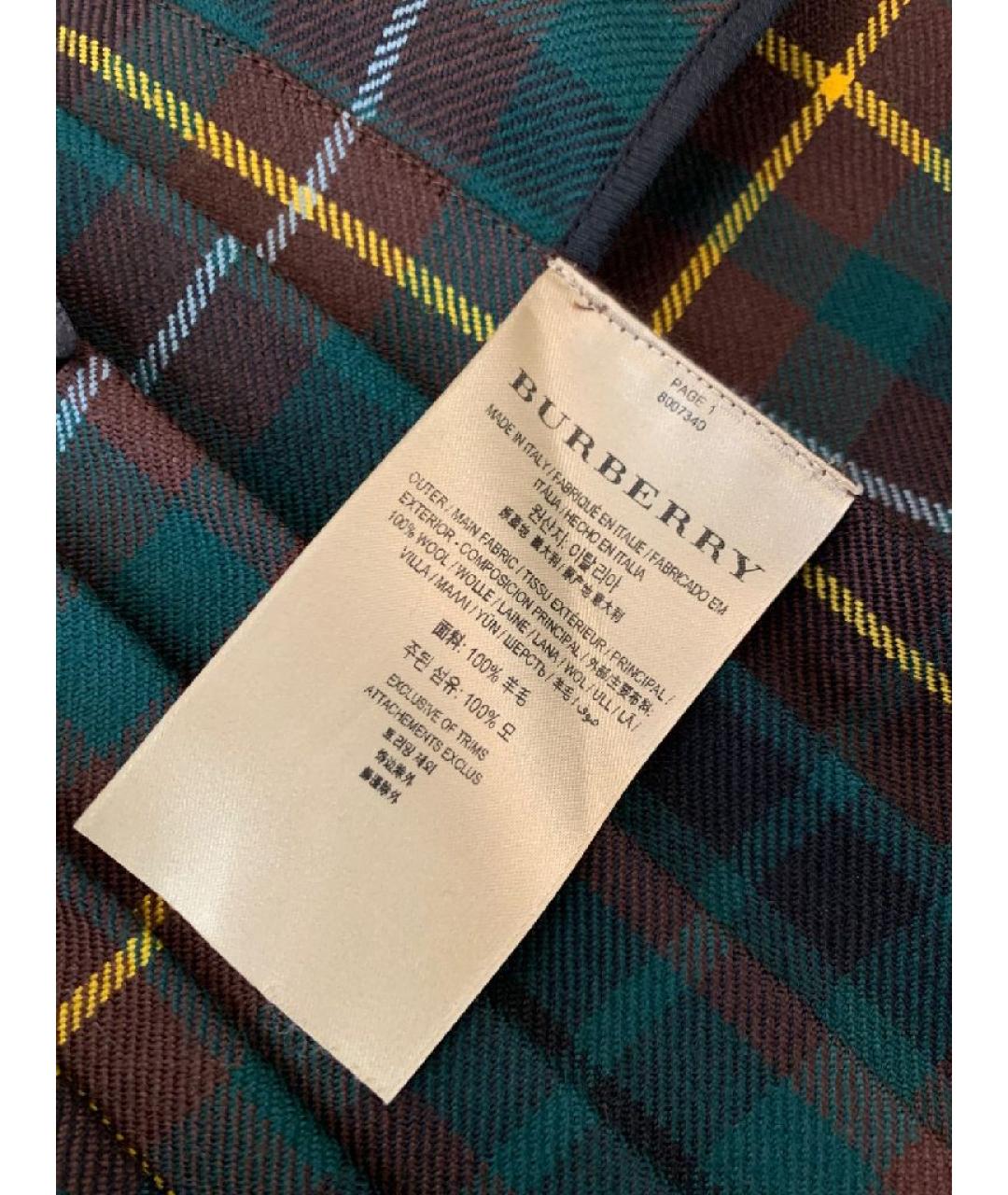 BURBERRY Мульти шерстяная юбка мини, фото 6