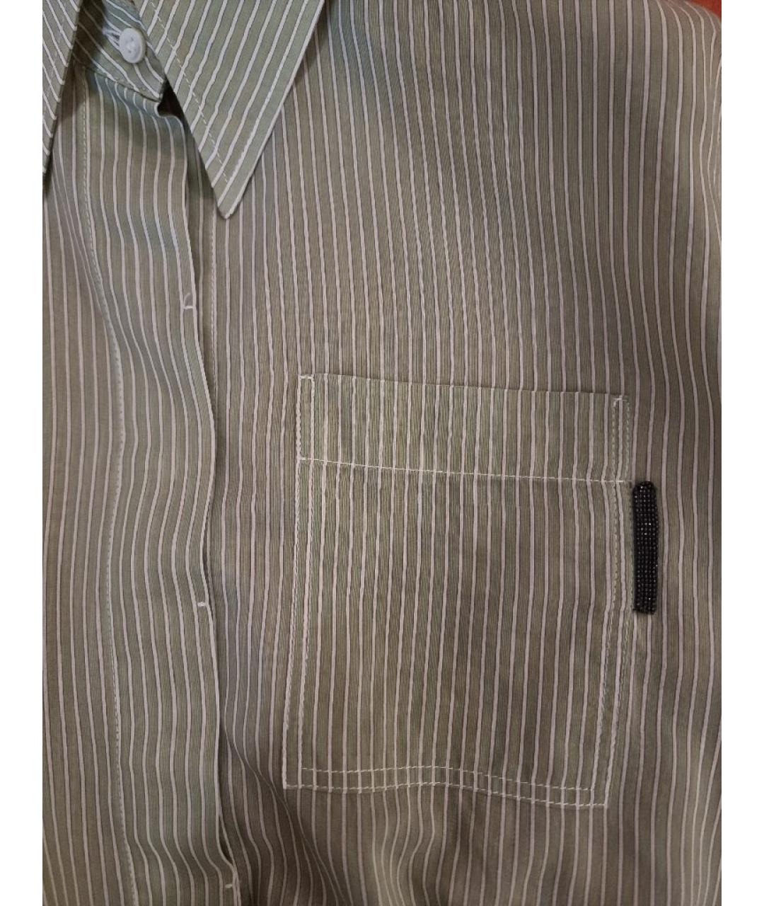 BRUNELLO CUCINELLI Зеленая хлопковая рубашка, фото 4