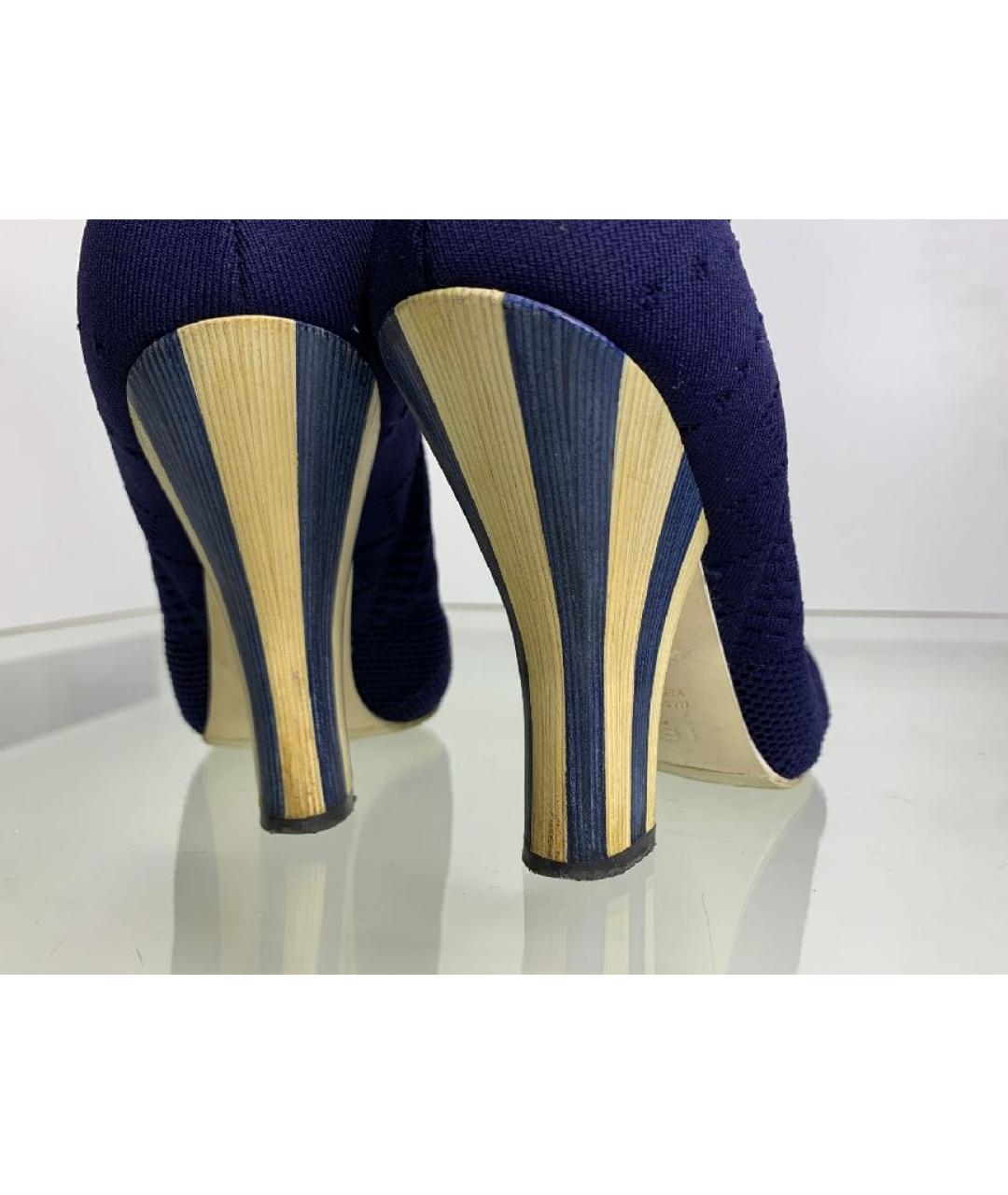 FENDI Синие текстильные ботильоны, фото 6