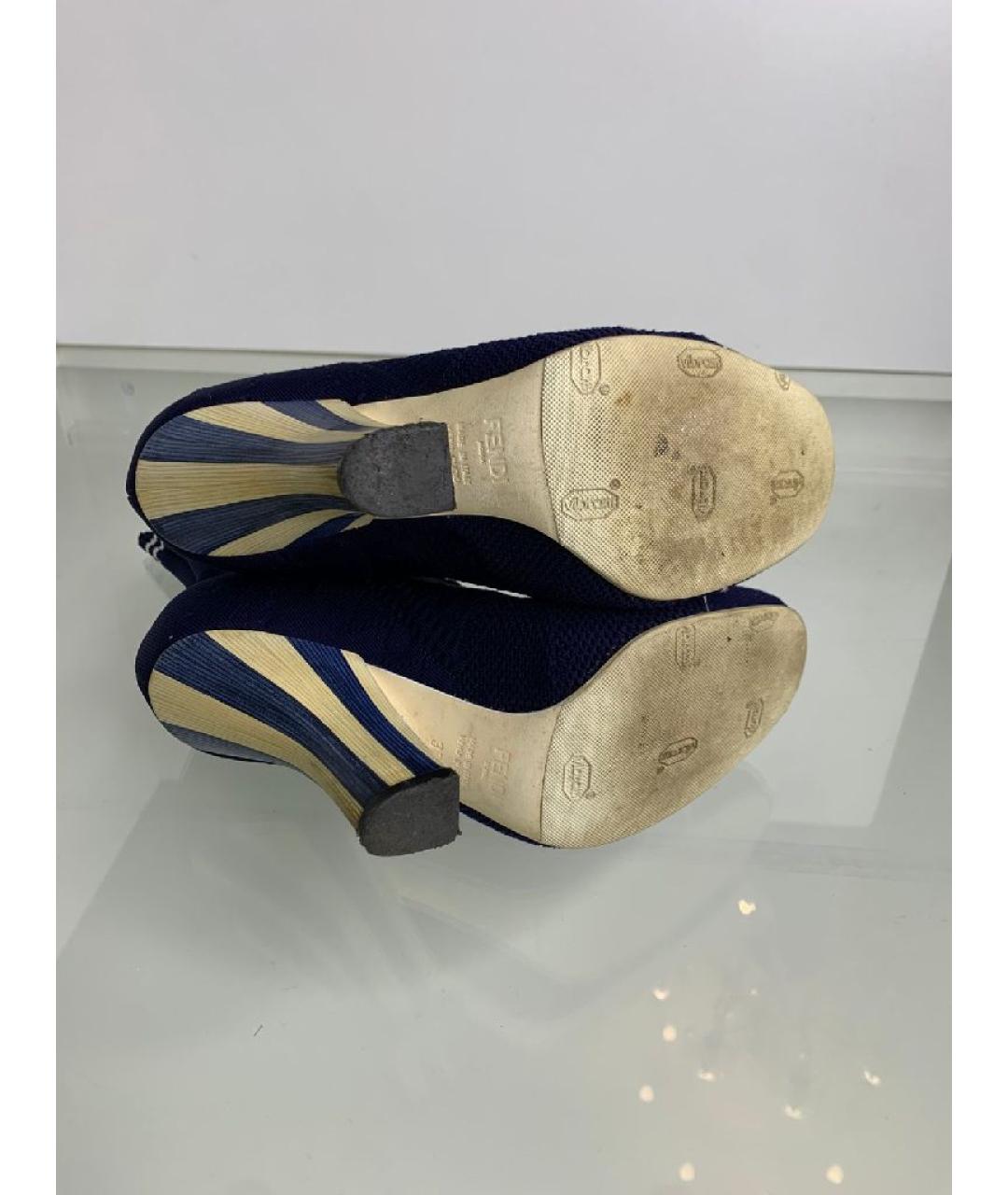 FENDI Синие текстильные ботильоны, фото 8