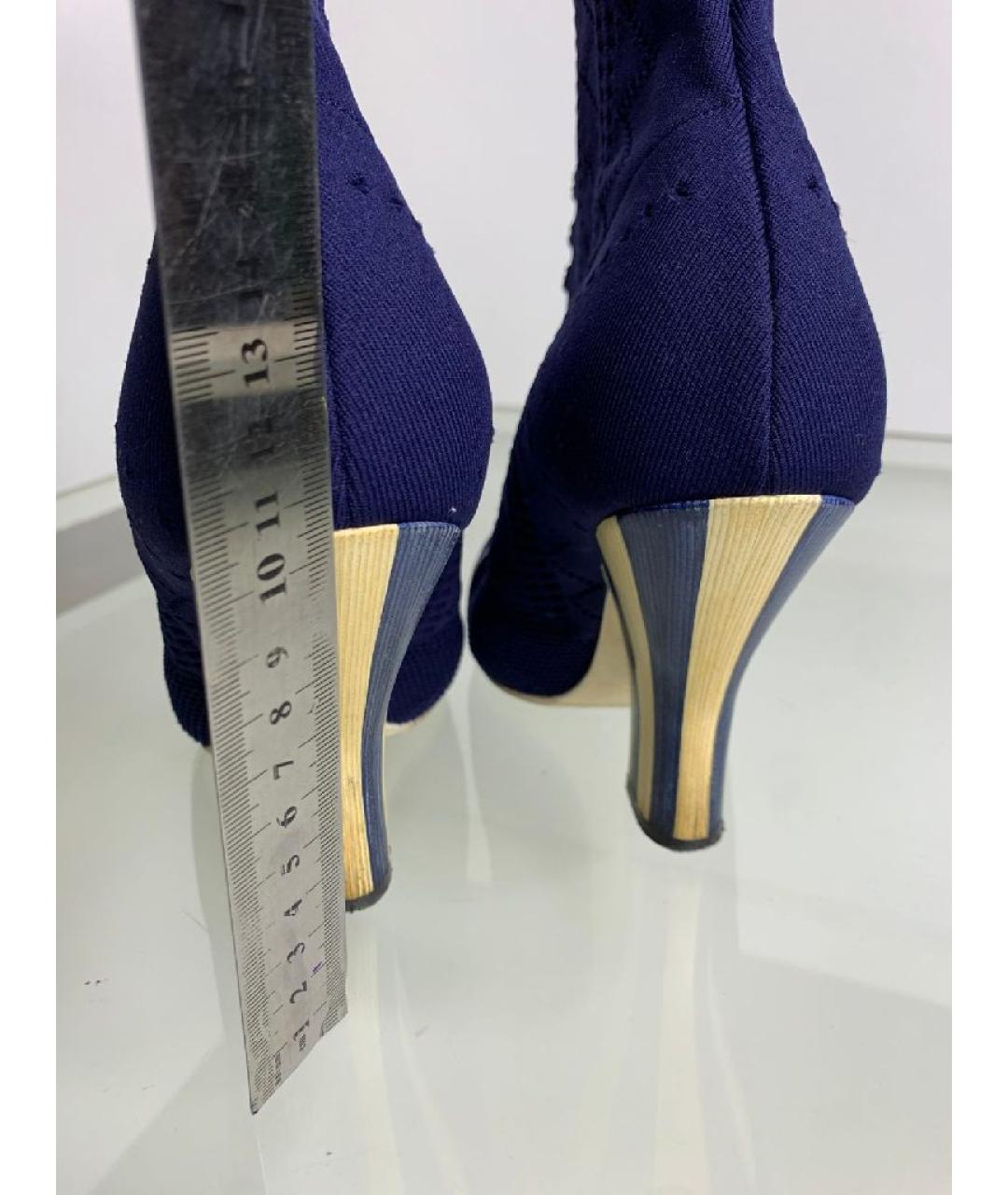 FENDI Синие текстильные ботильоны, фото 7