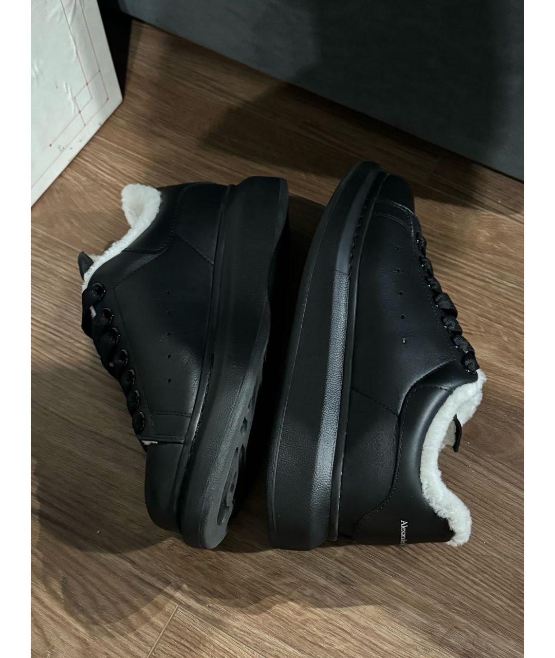 MCQ ALEXANDER MCQUEEN Черные кожаные кеды, фото 4