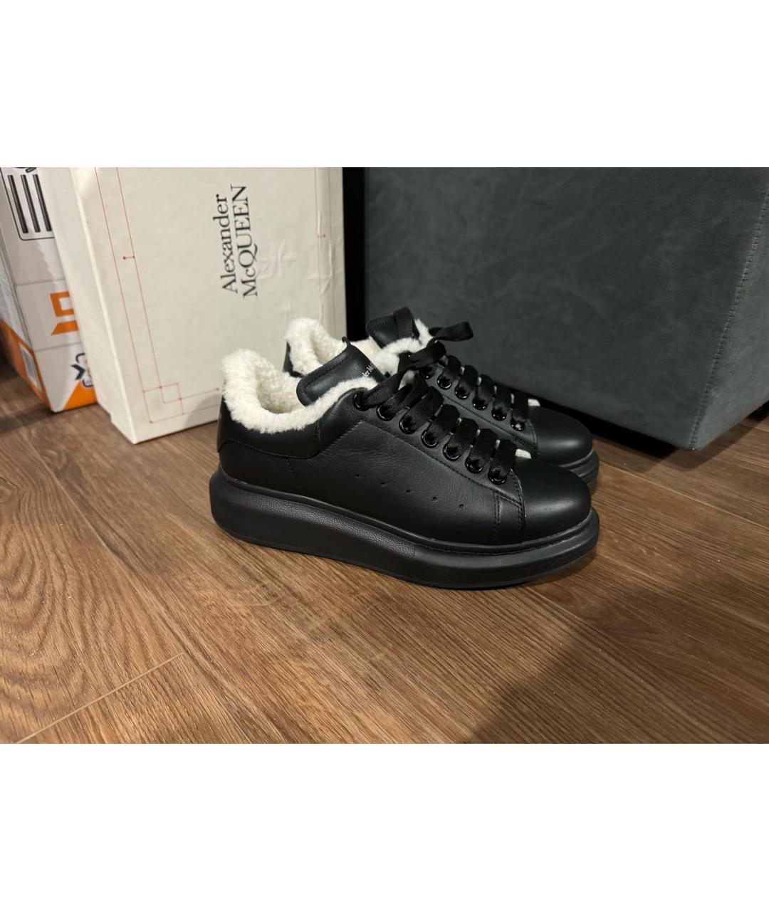 MCQ ALEXANDER MCQUEEN Черные кожаные кеды, фото 9