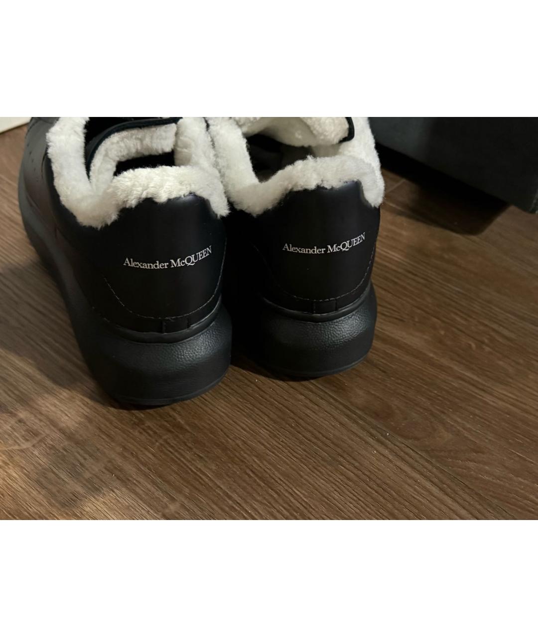 MCQ ALEXANDER MCQUEEN Черные кожаные кеды, фото 3