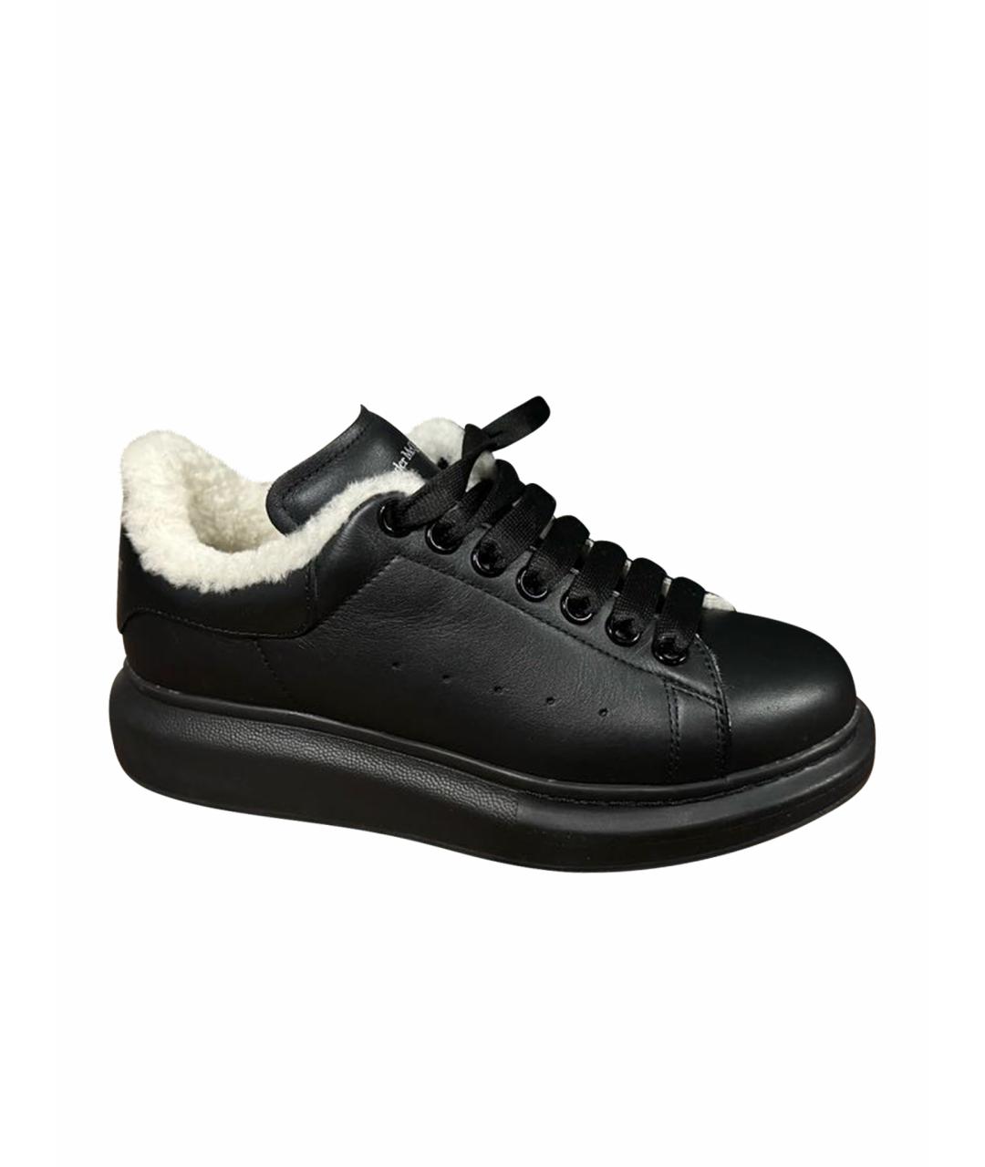 MCQ ALEXANDER MCQUEEN Черные кожаные кеды, фото 1