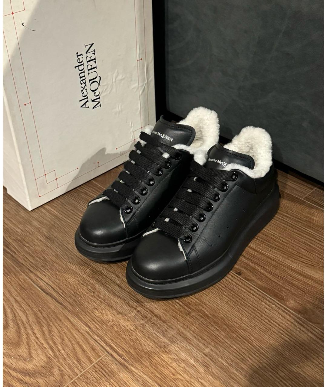 MCQ ALEXANDER MCQUEEN Черные кожаные кеды, фото 6