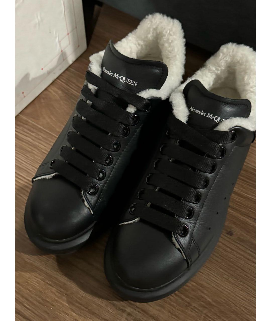 MCQ ALEXANDER MCQUEEN Черные кожаные кеды, фото 5