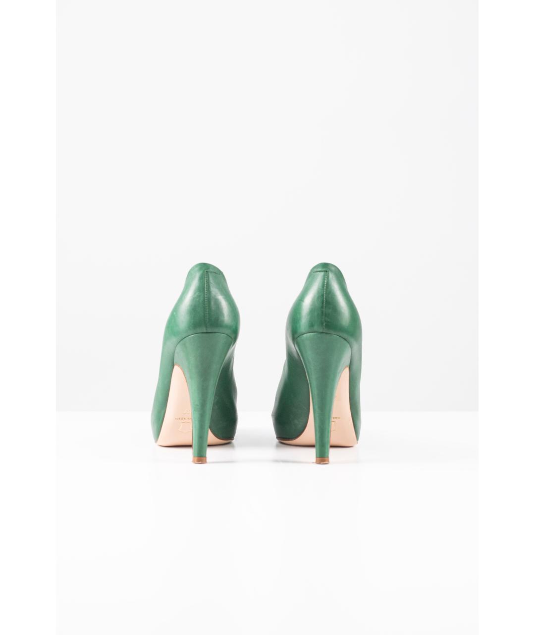 GIANVITO ROSSI Зеленые кожаные туфли, фото 4