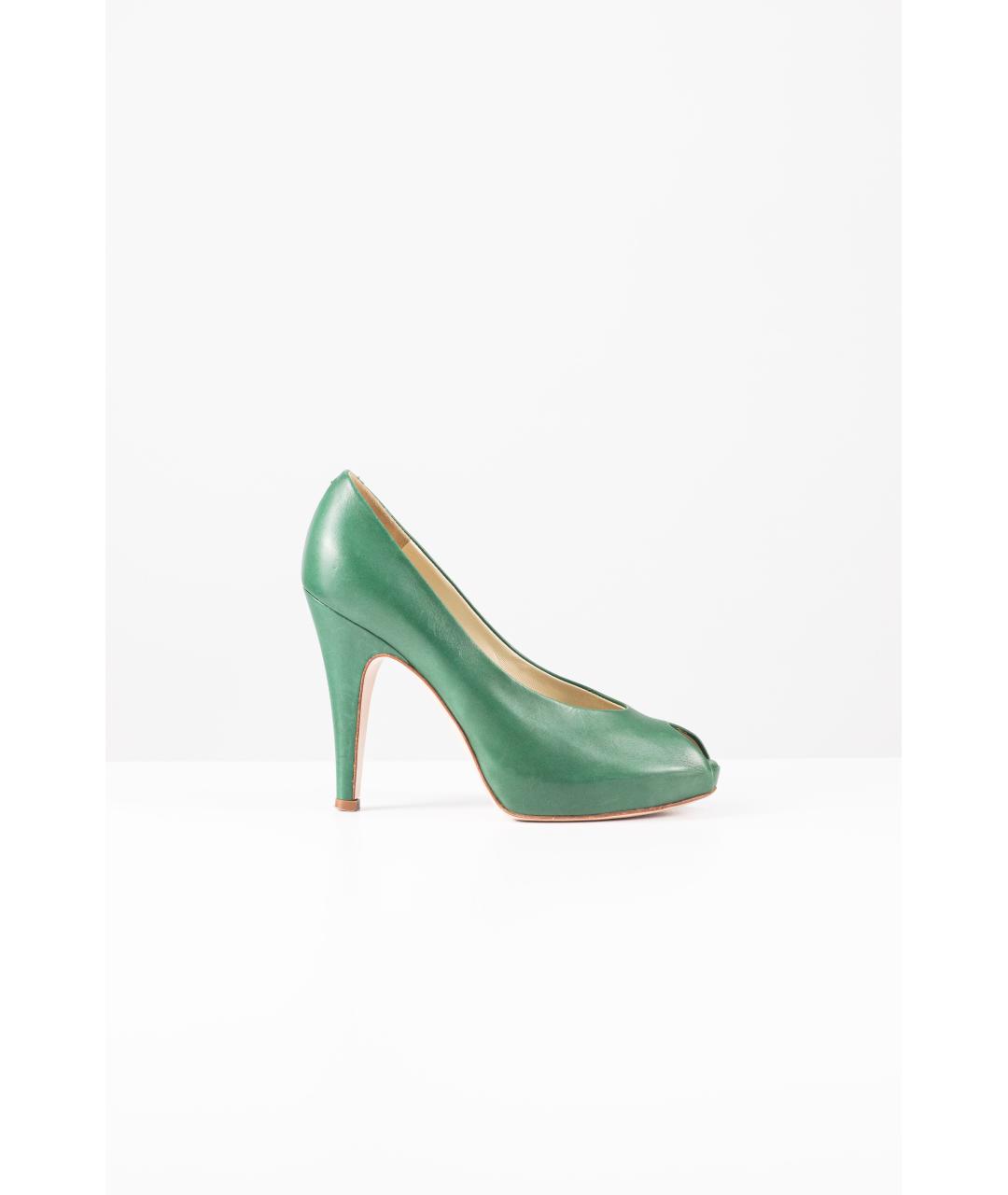 GIANVITO ROSSI Зеленые кожаные туфли, фото 5