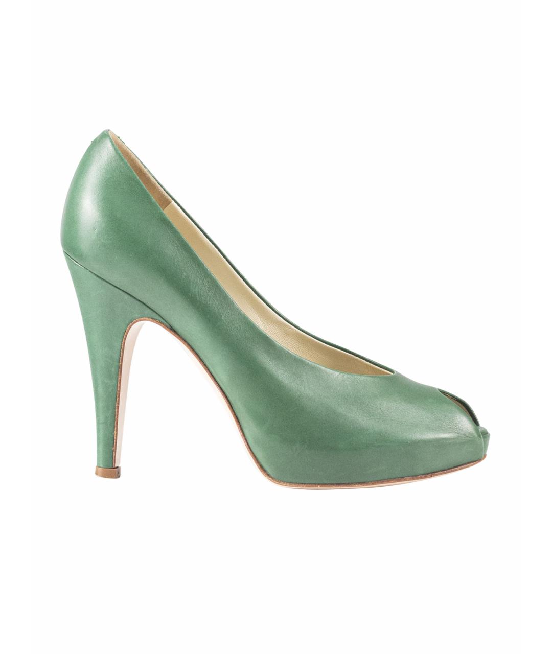 GIANVITO ROSSI Зеленые кожаные туфли, фото 1