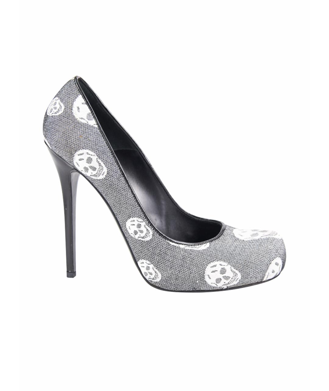 ALEXANDER MCQUEEN Серые текстильные туфли, фото 1